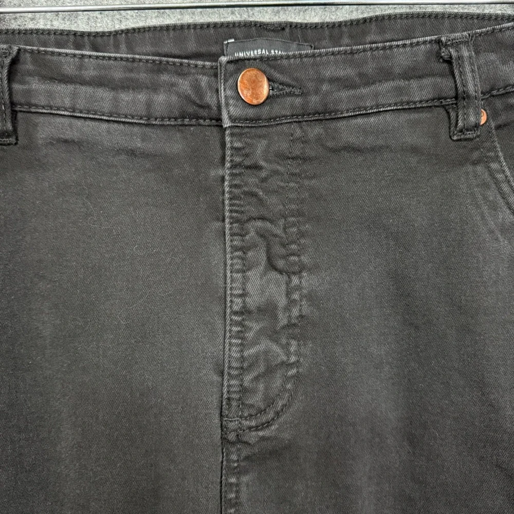 Universal Standard Jeans Womens 22 Black High Rise Straight Leg Cotton Stretch‎